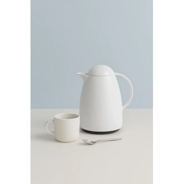 1 Lt Akrilik Soft Beyaz Çay Termosu 12 Saat Sıcak 24 Saat Soğuk