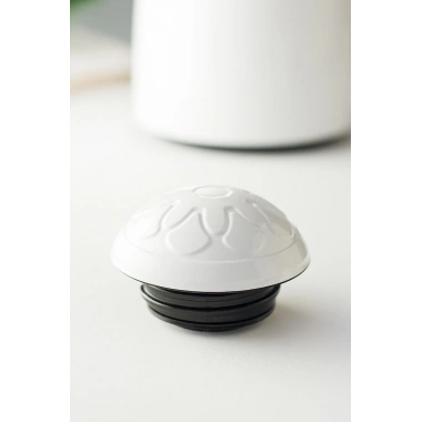 1 LT Isı Yalıtımlı Çay Ve Soğuk Su Termosu Soft Beyaz (12 Saat Sıcak Tutar& İçi Camdır)