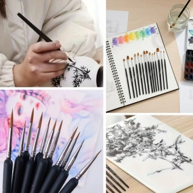 10 Adet Hobi ve Araba İnce Detay Rötuş Fırça Seti