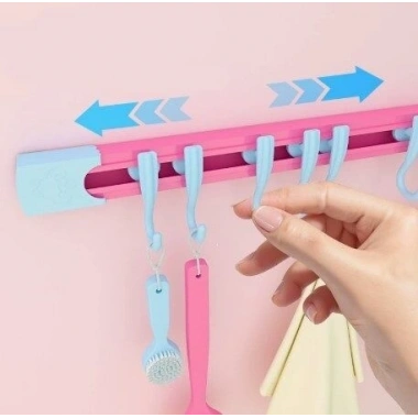 10 Kancalı Raylı Mutfak ve Banyo Düzenleyici Askı 30 cm