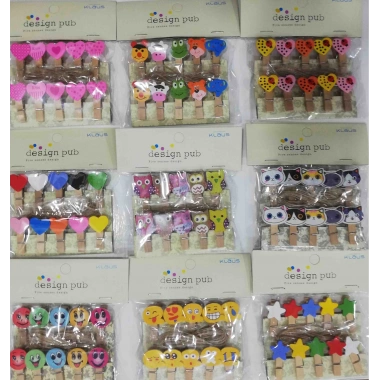 10lu Şekilli Ahşap Mandallar 3.5cm (10lu Set-10 Paket)