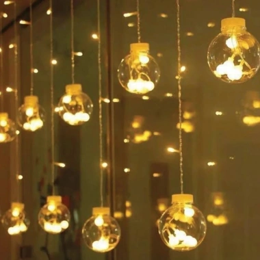 10 Sarkıtlı Kumandalı Dekoratif Top İçi Mini Toplu LED Günışığı Rengi Dekoratif Aydınlatma (5468)