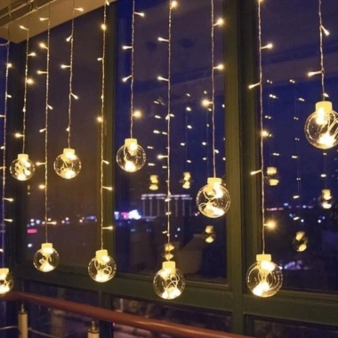 10 Sarkıtlı Kumandalı Dekoratif Top İçi Mini Toplu LED Günışığı Rengi Dekoratif Aydınlatma (5468)