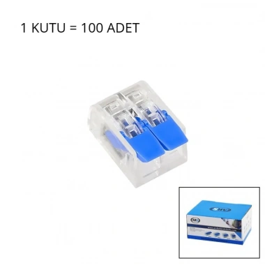 100 ADET 2 Lİ 2X2.5 KABLO GEÇMELİ MANDALLI BUAT KLEMENSİ (5468)