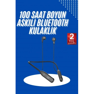 100 Saat Kablolu Boyun Askılı Dijital Göstergeli Bluetooth Kulaklık
