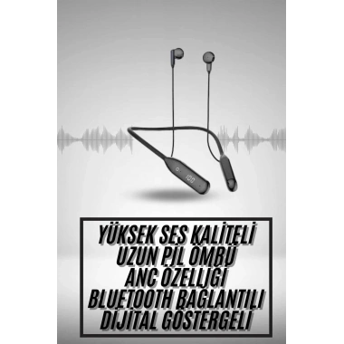 100 Saat Kablolu Boyun Askılı Dijital Göstergeli Bluetooth Kulaklık