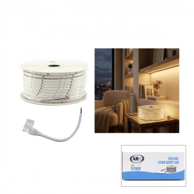 100MT 3000K - GÜN IŞIK DIŞ MEKAN ŞERİT LED 220V 120LED 348983 (5468)