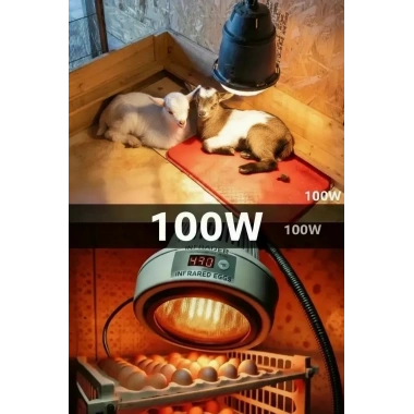 100W Kızılötesi (infrared) Isıtıcılı Hayvan Isıtma ve Kuluçka Lambası (Kırmızı Işık) E27 (Kalın Duy)