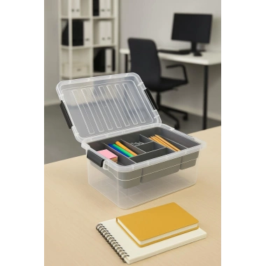 10,5 L Şeffaf Saklama Kutusu & Organizer Düzenleme Kutusu