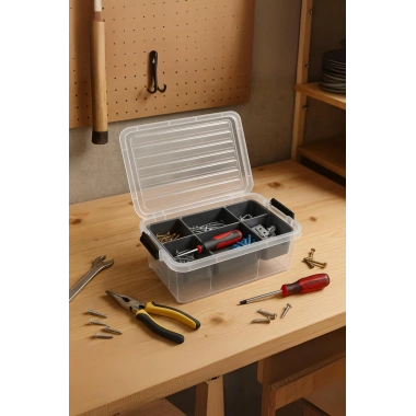 10,5 L Şeffaf Saklama Kutusu & Organizer Düzenleme Kutusu