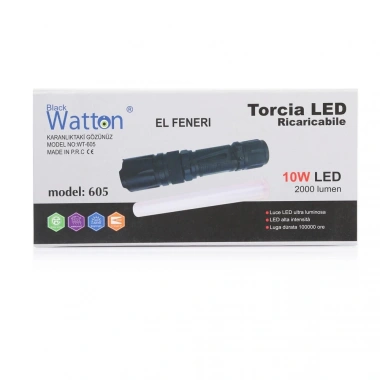 10w 2000 Lümen 4 Renk Güçlü El Feneri Wt-605