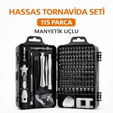 115 Parça Manyetik Uçlu Hassas Tornavida Seti