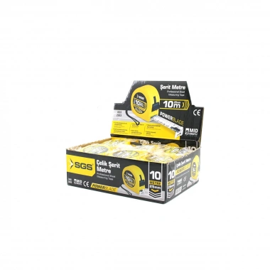 12 ADET 10MT X 25MT STOPLU ŞERİT METRE (5468)