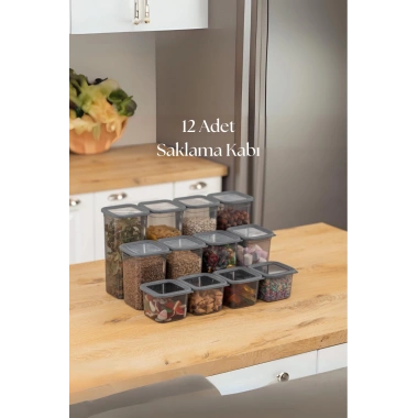 12li 3 Boy Kavanoz Seti & Saklama Kabı & Erzak Kabı 6x650/1300/1900 Ml (40 Lı Etiket Hediyeli)