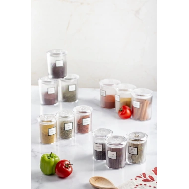 12li Barok Yuvarlak 2 Boy Kavanoz Seti & Saklama Kabı & Erzak Kabı 6*500 ML,6*250 ML)