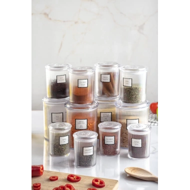 12li Barok Yuvarlak 3 Boy Kavanoz Seti & Saklama Kabı & Erzak Kabı  (4*1000 ML, 4*500 ML,4*250 ML)