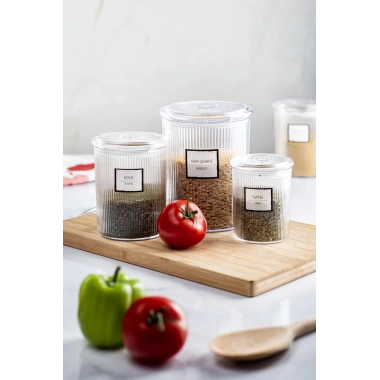 12li Barok Yuvarlak 3 Boy Kavanoz Seti & Saklama Kabı & Erzak Kabı  (4*1000 ML, 4*500 ML,4*250 ML)