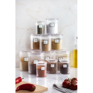 12li Barok Yuvarlak 3 Boy Kavanoz Seti & Saklama Kabı & Erzak Kabı (4*2000 ML, 4*1000 ML, 4*500 ML)