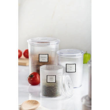 12li Barok Yuvarlak 3 Boy Kavanoz Seti & Saklama Kabı & Erzak Kabı (4*2000 ML, 4*1000 ML, 4*500 ML)