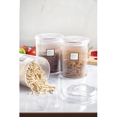 12li Barok Yuvarlak Büyük Kavanoz Seti & Saklama Kabı & Erzak Kabı (12*2000 ML)