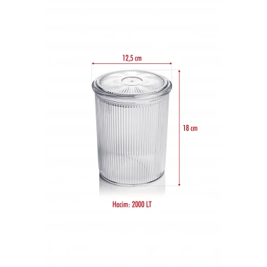 12li Barok Yuvarlak Büyük Kavanoz Seti & Saklama Kabı & Erzak Kabı (12*2000 ML)