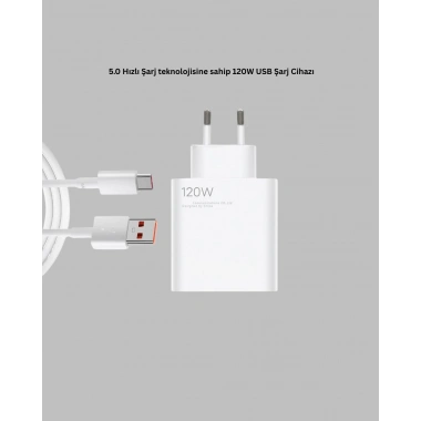 120 Watt Type C Şarj Başlığı Poco X3 X4 X5 Pro Uyumlu