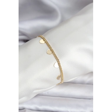 14K Gold Renk Kaplama Kalpli Model CM Kadın Bileklik