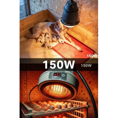 150W Kızılötesi (infrared) Isıtıcılı Hayvan Isıtma ve Kuluçka Lambası (Kırmızı Işık) E27 (Kalın Duy)