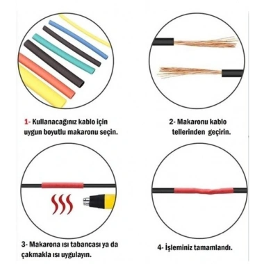 164 Parça Set Isıyla Daralan Makaron Kablo Koruyucu Kılıf (5468)
