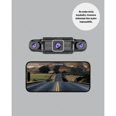 170° Geniş Açı 4 Kameralı Araç Kamerası Hareket Algılamalı