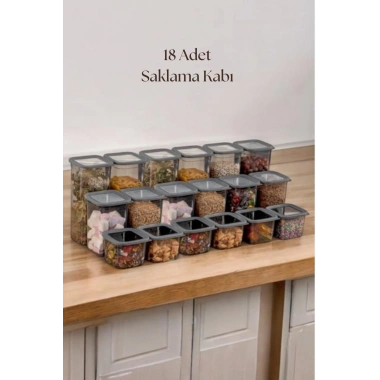 18li 3 Boy Kavanoz Seti & Saklama Kabı & Erzak Kabı 6x650/1300/1900 Ml (40 Lı Etiket Hediyeli)
