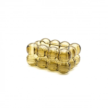 19X13X9CM KAHVERENGİ ŞEFFAF YAYLI MASAÜSTÜ BUBBLE DEKORATİF BULUT PEÇETELİK (5468)