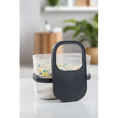 2Li 5 LT Multibox Kayar Kapaklı Saklama Kabı & Erzak Kabı & Toz Ve Tablet Deterjan Kutusu ( ETİKET HEDİYELİ )