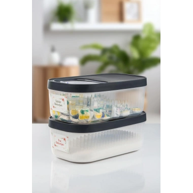 2Li 5 LT Multibox Kayar Kapaklı Saklama Kabı & Erzak Kabı & Toz Ve Tablet Deterjan Kutusu ( ETİKET HEDİYELİ )
