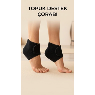 2li Ortopedik Silikon Tabanlı Topuk Dikeni Destek Çorap Seti