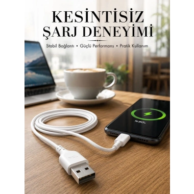 2 Metre Type-C Şarj Kablosu Güvenli ve Stabil Şarj Desteği