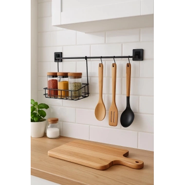 2 Parça Metal Askılı Mutfak Organizeri & Mutfak Rafı & Sepet
