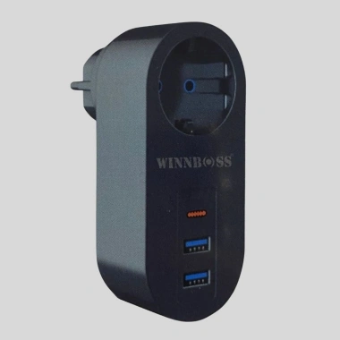 2 USB,1 TYPE-C Girişli 1'li Çocuk Korumalı,Isıya Karşı Dayanıklı 2500Watt Termal Akım Korumalı Priz (5468)