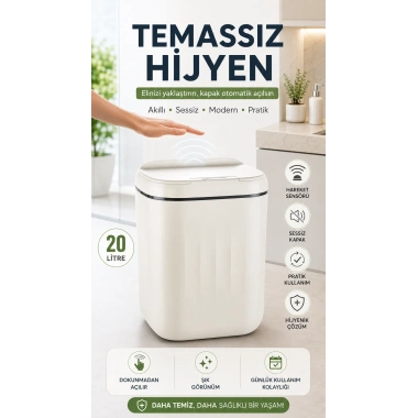 20 Litre büyük Çöp Kovası Sensörlü Hareket Algılayan