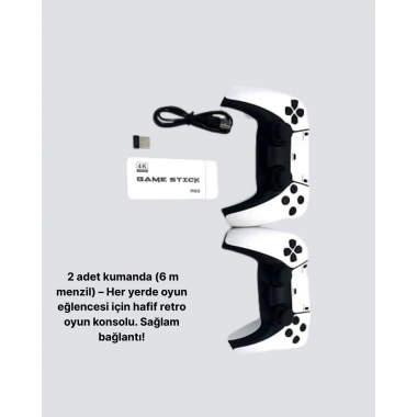 20.000 Yüklü Oyunlu Kablosuz Retro Oyun Konsolu 4K Destekli