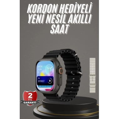 2025 Model Akıllı Saat Çift Kordon Ios Ve Android Arama Cevaplama Sesli Asistan
