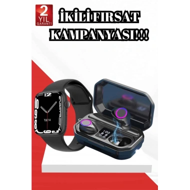 2025 Model Akıllı Saat ve Bluetooth Kulaklık 5.0 Bluetooth Bağlantılı Dokunmatik Ekran