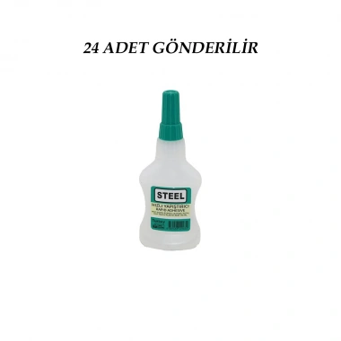 24 ADET WİNCELL STEEL HIZLI YAPIŞTIRICI 37GR 200ML MDF-AHŞAP-METAL-PLASTİK-DERİ (5468)