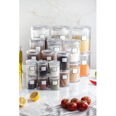 24lü Barok Yuvarlak 4 Boy Kavanoz Seti & Saklama Kabı & Erzak Kabı (6*2000 ML, 6*1000 ML, 6*500 ML, 6*250 ML)