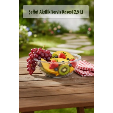 2,5 Lt Şeffaf Akrilik Servis Kasesi ve Karıştırma Kabı