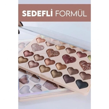 28li Sedefli Shine Kalp Far Paleti - 2li Set