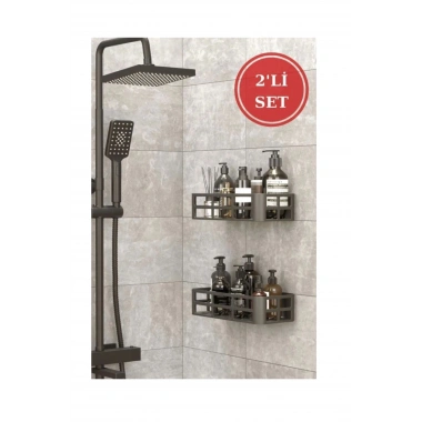 2’li banyo organizer düzenleyici yapışkanlı raf
