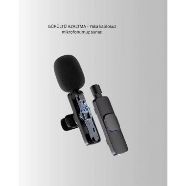 2’li Kablosuz Yaka Mikrofonu iPhone İçin Profesyonel Video Ses