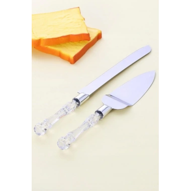 2’li Paslanmaz Çelik Pasta Servis Seti Spatula Bıçak Seti