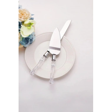 2’li Paslanmaz Çelik Pasta Servis Seti Spatula Bıçak Seti